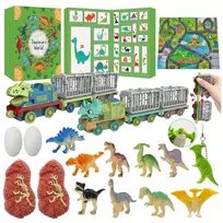 LEAN TOYS Kalėdų kalendorius vaikams Dinozaurai figūrėlės ir aksesuarai