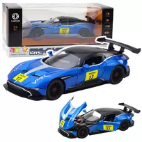 LEAN TOYS Metal Sports Car Lights Sounds Drive Blue 1:22
