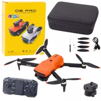 LEAN TOYS D6 PRO Drone Dual HD Camera LED Lights Orange