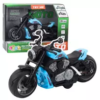 LEAN TOYS Baterijomis varomas žaislinis motociklas su šviesomis ir garsais mėlynas
