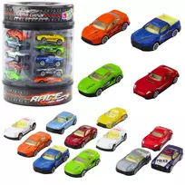 LEAN TOYS Spyruoklių rinkinys vamzdelyje Modernūs sportiniai automobiliai 1:64