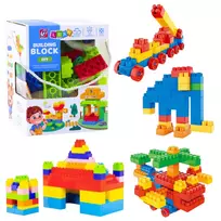 LEAN TOYS 3D spalvotų konstrukcinių kaladėlių rinkinys 100 vnt.