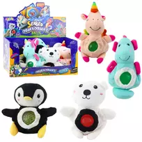 LEAN TOYS Minkštas žaislas su vandens kamuoliukais ir spaudžiamu pilvuku 20 cm Mix
