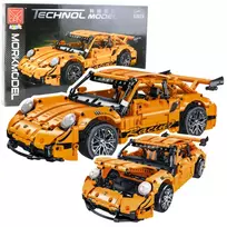 LEAN TOYS GT Racing Car Construction Bricks Orange 1:14 1268 pcs.