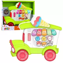 LEAN TOYS Mokomasis elektrinis pianinas vaikams „Ledų kavinė“ žalias