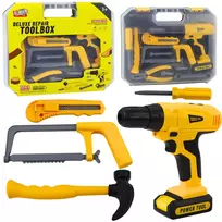 LEAN TOYS DIY rinkinys su gręžtuvu, įrankiais, šviesomis ir garsais lagamine