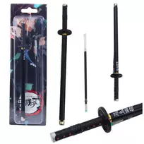 LEAN Katana Sword Anime Ballpoint Pen Metal Black Ink Replaceable Refill Black
