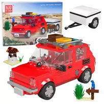 LEAN TOYS Statybinis plytelių rinkinys Automobilis Fiat 126 Maluch Su Priekaba 393 vnt.