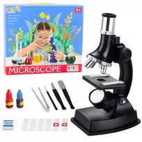 LEAN TOYS Mokomasis mikroskopas vaikams su priedais, didinimas 300x - 1200x