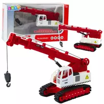 LEAN TOYS Crawler Crane su besisukančia kabina, šviesomis, garsu, metaliniu kabliu – 1:14 mastelio RC statybinė transporto priemonė