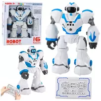 LEAN TOYS Interaktyvus nuotoliniu būdu valdomas robotas RC 16 funkcijų šviesos garsai mėlynas
