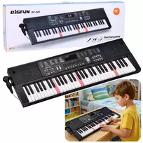 LEAN TOYS Klaviatūrinis Elektrinis Pianinas su Mikrofonu 200 Garsų 61 Klavišas 78cm