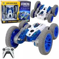 LEAN TOYS RC Stunt Car su Dūmų Efektu, LED Šviesomis, 360° Sukimu ir Dreifavimu – Mėlyna