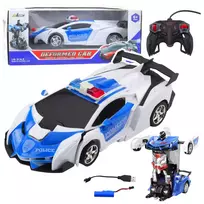 LEAN TOYS Auto Robot 2in1 Police Remote Controlled Car RC 1:18
