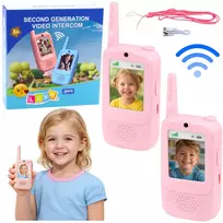 LEAN TOYS Walkie Talkies For Kids Video Talk Recording Camera Pink