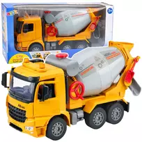LEAN TOYS Statybinis sunkvežimis Betono maišyklė Sukamasis būgnas Šviesos Garsai