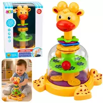 LEAN TOYS Interaktyvus Žirafos Suktukas su Sukamaisiais Rutuliais Kūdikiams