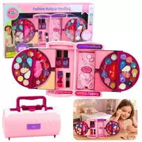 LEAN TOYS Grožio rinkinys makiažui ir nagams su šešėliais, nagų lakais ir dėklu