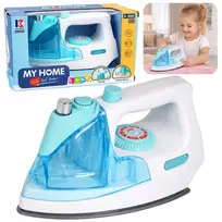 LEAN TOYS Vaikiškas lygintuvas su vandens purškimu, šviesos ir garso efektais, mėlynas