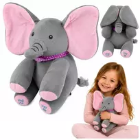 LEAN TOYS Plush Interactive Elephant Moves Ears Plays Melodies Peek-a-boo Game