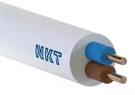NKT Residential Cable OMY 2x1mm2 300/300V White Reel 100m