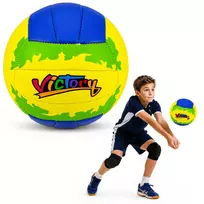 LEAN TOYS Volleyball Training Ball, Yellow and Blue, 22cm, Size 5