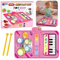 LEAN TOYS Interaktyvus muzikinis šokių kilimėlis su būgnais ir pianinu 2 viename
