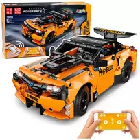 LEAN TOYS RC Car Remote Controlled Construction Blocks Orange 545 pcs.