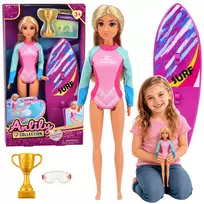 LEAN TOYS Anlily Banglentininkė Lėlė su Hidrokostiumu ir Banglente – Priedų Rinkinys