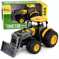 LEAN TOYS Ūkinis traktorius su buldozeriu Šviesos Garsai Geltonas 1:24