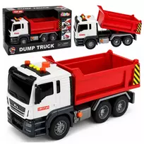 LEAN TOYS Savivartis su kėlimo dėže, atidaromomis durimis, šviesomis ir garsais Raudonas