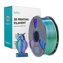 SUNLU PLA+ Silk Tri-Color Filament 1.75mm Blue-Green-Purple 1kg