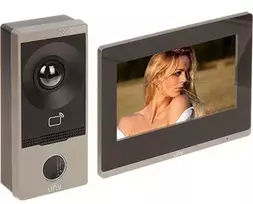 Uniview KIT/201S/372S 2-Wire Video Intercom Set with 7-Inch Touch Screen Indoor Monitor and 2MP Outdoor Station