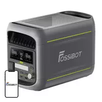FOSSIBOT F1800 1800W nešiojama elektrinė (pilka) - 1536Wh LiFePO4, UPS, saulės įkrovimas