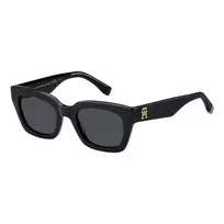 Tommy Hilfiger Moteriški Akiniai Nuo Saulės TH-2052-S-807 - Juodas Rėmelis, Pilki Lęšiai, 51mm