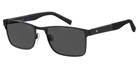 TOMMY HILFIGER TH-2040-S-807 Vyriški stačiakampiai akiniai nuo saulės juodi/pilki 56/19/145 mm