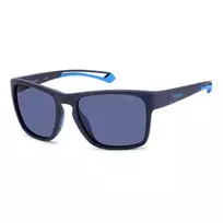 Polaroid Sport PLD7052SFLL Vyriški stačiakampiai poliarizuoti akiniai nuo saulės – juodi/pilki 56mm
