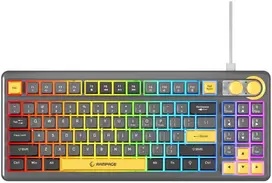 Rampage CYCLONE KNOB RGB 90% mechaninė klaviatūra, Outemu Blue jungikliai, juoda