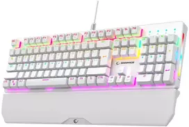 Rampage KB-R86 UMBRA mechaninė klaviatūra, balta, Outemu Blue jungikliai, RGB apšvietimas, USB laidinė