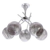 Lubų lempa Candellux Cesar sidabrinė 5xE27 stikliniai gaubtai