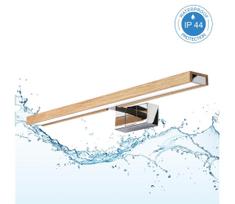Brilagi-LED Vonios veidrodžio apšvietimas 3 viename WOODY MIRROR LED/12W/230V 60 cm IP44 chromas/ąžuolas