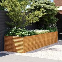Aukštas sodo lovelis 386x100x69cm Corten plienas