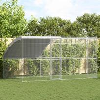 Vištų narvas 2 pcs Sidabro 400 x 200 x 200 cm Plienas ir PE