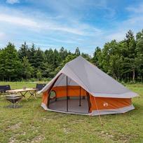 Tipi palapinė su stogu Pilka ir oranžinė 700 x 700 x 395 cm