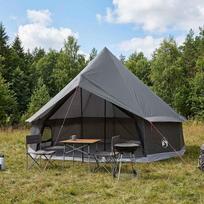 Tipi palapinė su stogu Ruda Pilka 300 x 300 x 200 cm