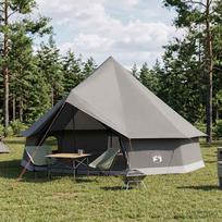 Tipi palapinė 10 asmeniui Ruda Pilka Poliesteris ir plienas
