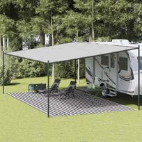 Palapinės kilimėlis antracito ir baltas 400x600cm HDPE