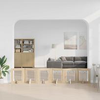 Sulankstomi šunų vartai su stovais 6 vnt Sonoma ąžuolas 362 cm