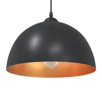 Pakabinami šviestuvai 2 vnt reguliuojamo aukščio E27 juodi Ø 30 cm metaliniai
