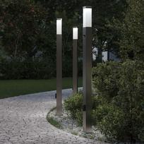 Apšvietimo stulpeliai su jutikliu ir lizdu 3 vnt 110 cm nerūdijantis plienas IP44